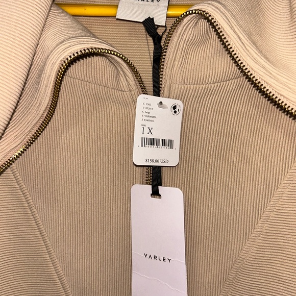 Varley Beige Ribbed Jacket - Picture 2 of 2